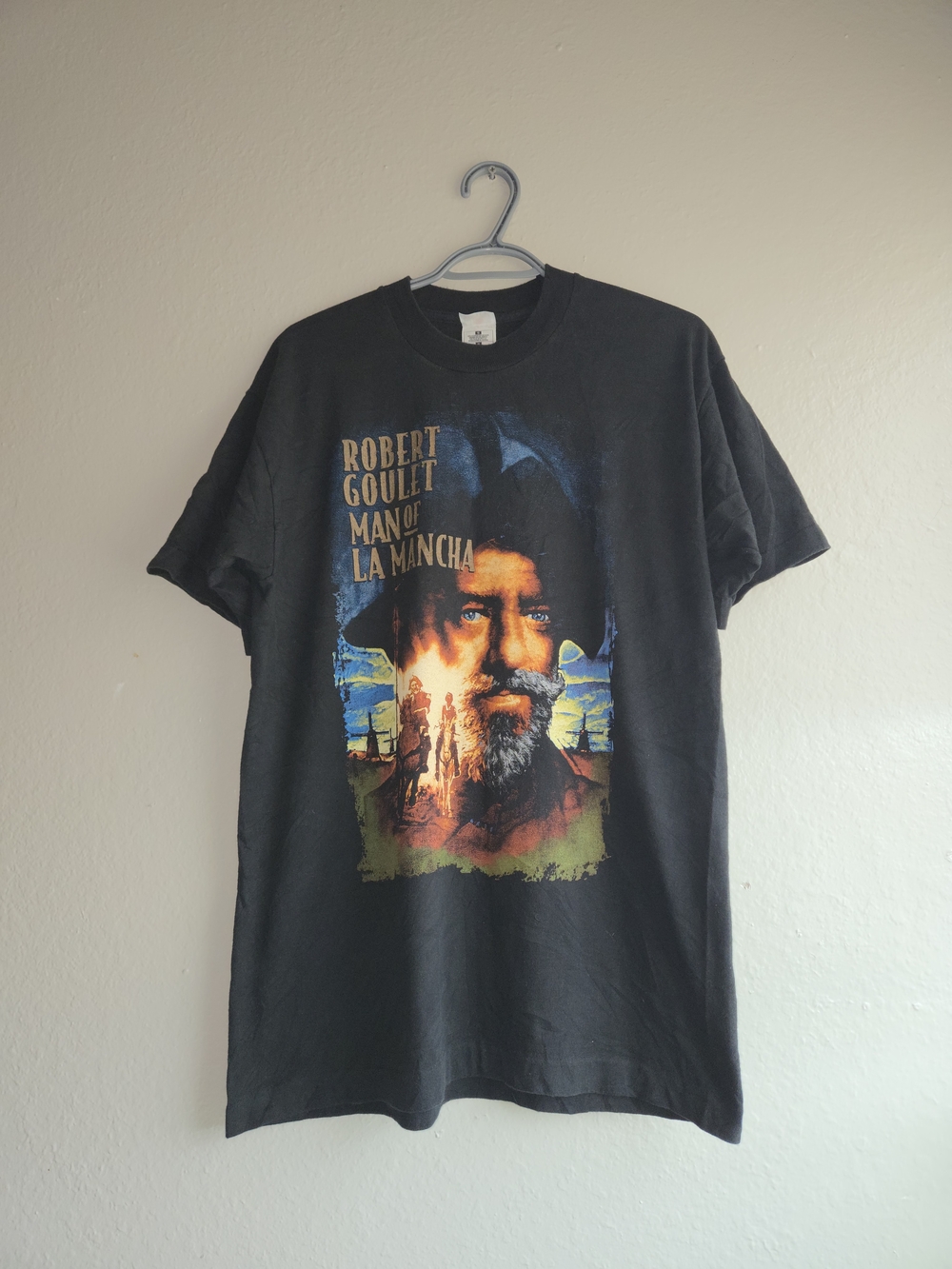 vtg robert goulet man of la mancha musical t shirt large fruit of loom black